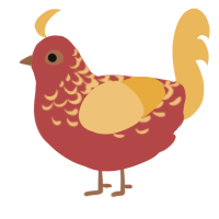 Gilded pottery, a red and honey chicken with a half-lace pattern