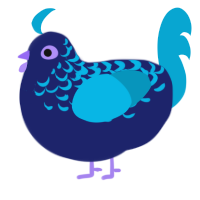 (unnamed), a navy and cerulean chicken with a half-lace pattern
