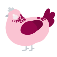 (unnamed), a rose and maroon chicken with a neck-speckle pattern
