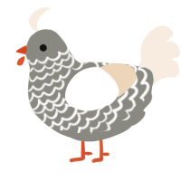 A ash and cream chicken with a lace pattern