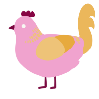 A pink and honey chicken with a neck-band pattern
