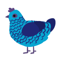 (unnamed), a cerulean and navy chicken with a lace pattern