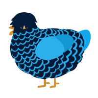 A tumblr and sky chicken with a lace pattern