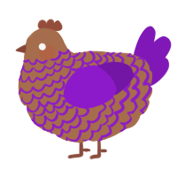 Taro Chocolate, a brown and violet chicken with a lace pattern