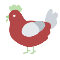 Fuji, a red and mist chicken