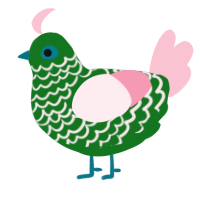 A leaf and rose chicken with a lace pattern