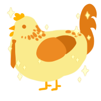 orange blossom, a silver and brown chicken with a neck-speckle pattern
