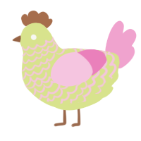 (unnamed), a lemon and pink chicken with a lace pattern