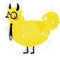 Wet floor sign, a yellow chicken with a lace pattern