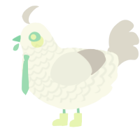 A white and mist chicken with a lace pattern