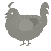 A ash chicken with a half-lace pattern