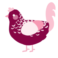 (unnamed), a maroon and rose chicken with a half-lace pattern