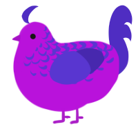 (unnamed), a amethyst and indigo chicken with a half-lace pattern