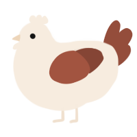 Marshmallow, a cream and russet chicken