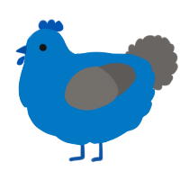 (unnamed), a sapphire and grey chicken