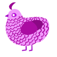 Where The Heart Is, a lavender and plum chicken with a lace pattern