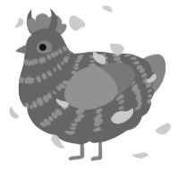 A grey and ash chicken with a bar pattern