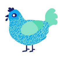 A sky and mint chicken with a double-lace pattern