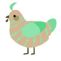 A beige and spring chicken with a bar pattern