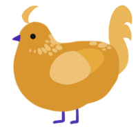 Pumpkin, a orange and honey chicken with a neck-speckle pattern