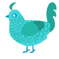 (unnamed), a aqua and turquoise chicken with a lace pattern