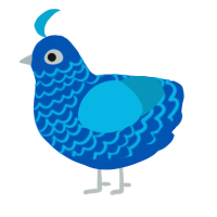 A ultramarine and cerulean chicken with a lace pattern