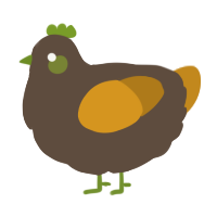 A bark and ochre chicken