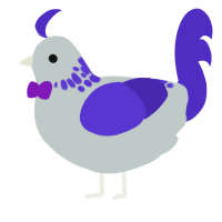 Foggy, a silver and indigo chicken with a neck-speckle pattern