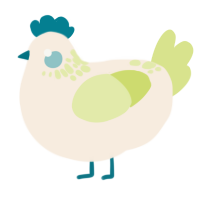 A cream and lemon chicken with a neck-speckle pattern