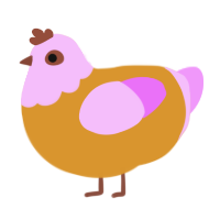(unnamed), a orange and lavender chicken with a head pattern
