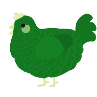 A leaf chicken with a lace pattern