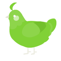 A grass chicken with a head pattern