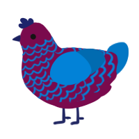A wine and sapphire chicken with a lace pattern