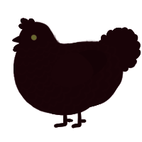 Purity, a maroon chicken with a lace pattern