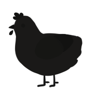 A sable and black chicken