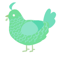 A spring and mint chicken with a lace pattern