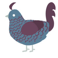 A sapphire and wine chicken with a lace pattern