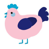 A rose and navy chicken