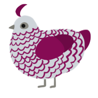 A mist and wine chicken with a lace pattern