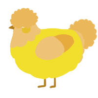 A yellow and honey chicken with a head pattern