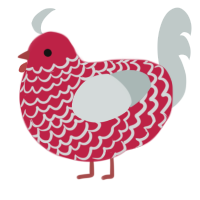(unnamed), a crimson and silver chicken with a lace pattern