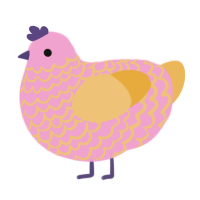 (unnamed), a pink and honey chicken with a lace pattern