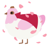 A white and pink chicken with a head pattern