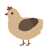 A beige and bark chicken