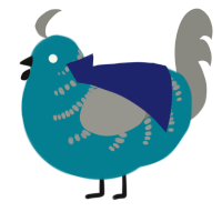 A sea and ash chicken with a half-bar pattern
