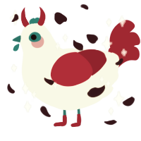 A white and crimson chicken