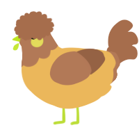 A honey and brown chicken with a head pattern
