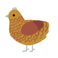 A gold and russet chicken with a lace pattern