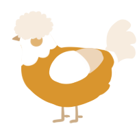A orange and cream chicken with a head pattern