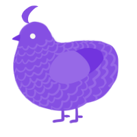 A blurple chicken with a lace pattern